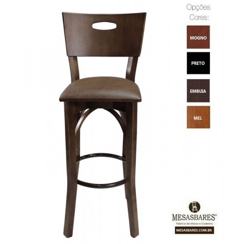 Conjunto de Bistrô Mesa Alta de Madeira Com 2 Banquetas Embuia - Cod: 85672